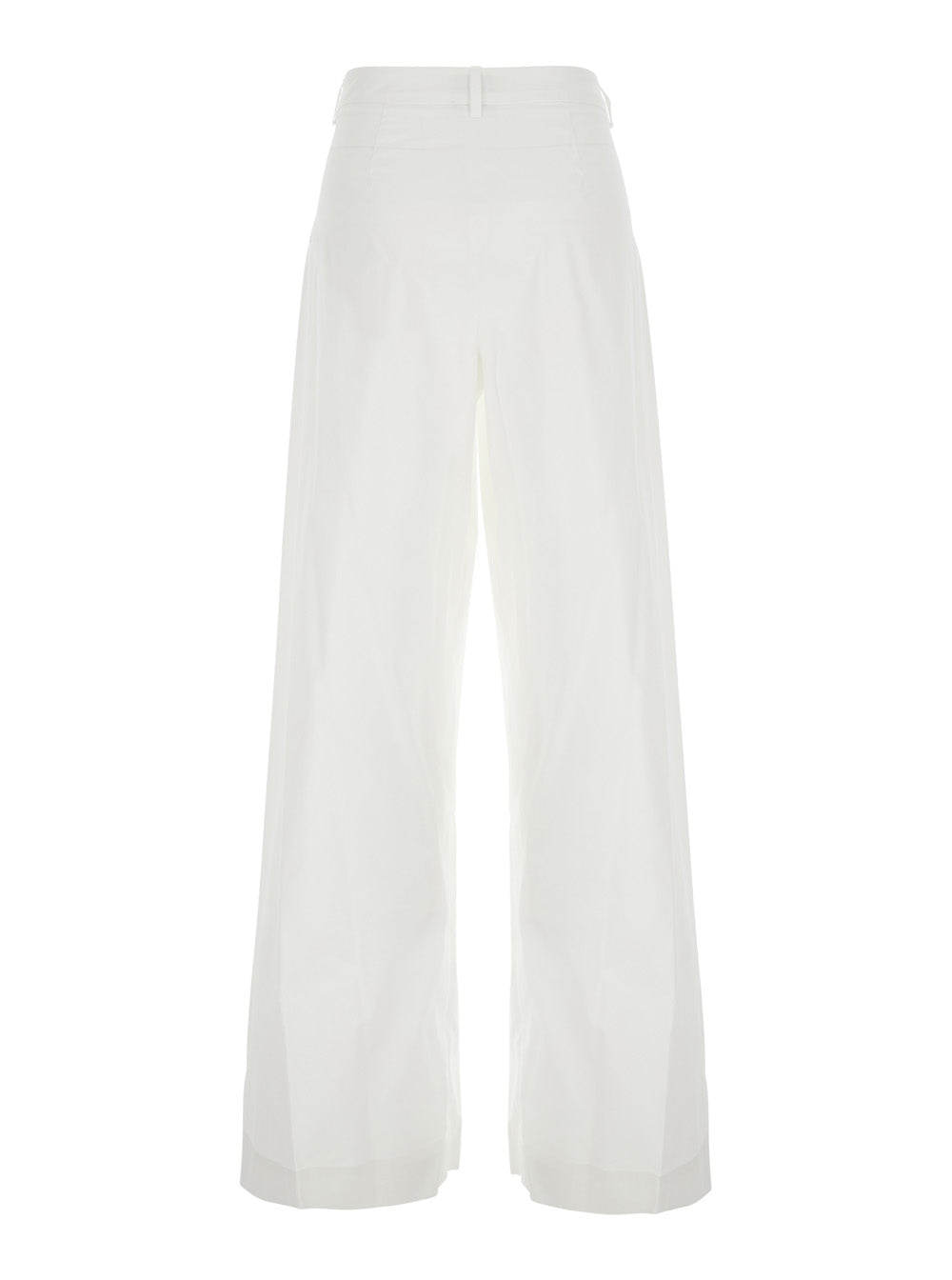 Leplain Women White Pants With Two Side Pockets In Cotton For Women LEPLAIN