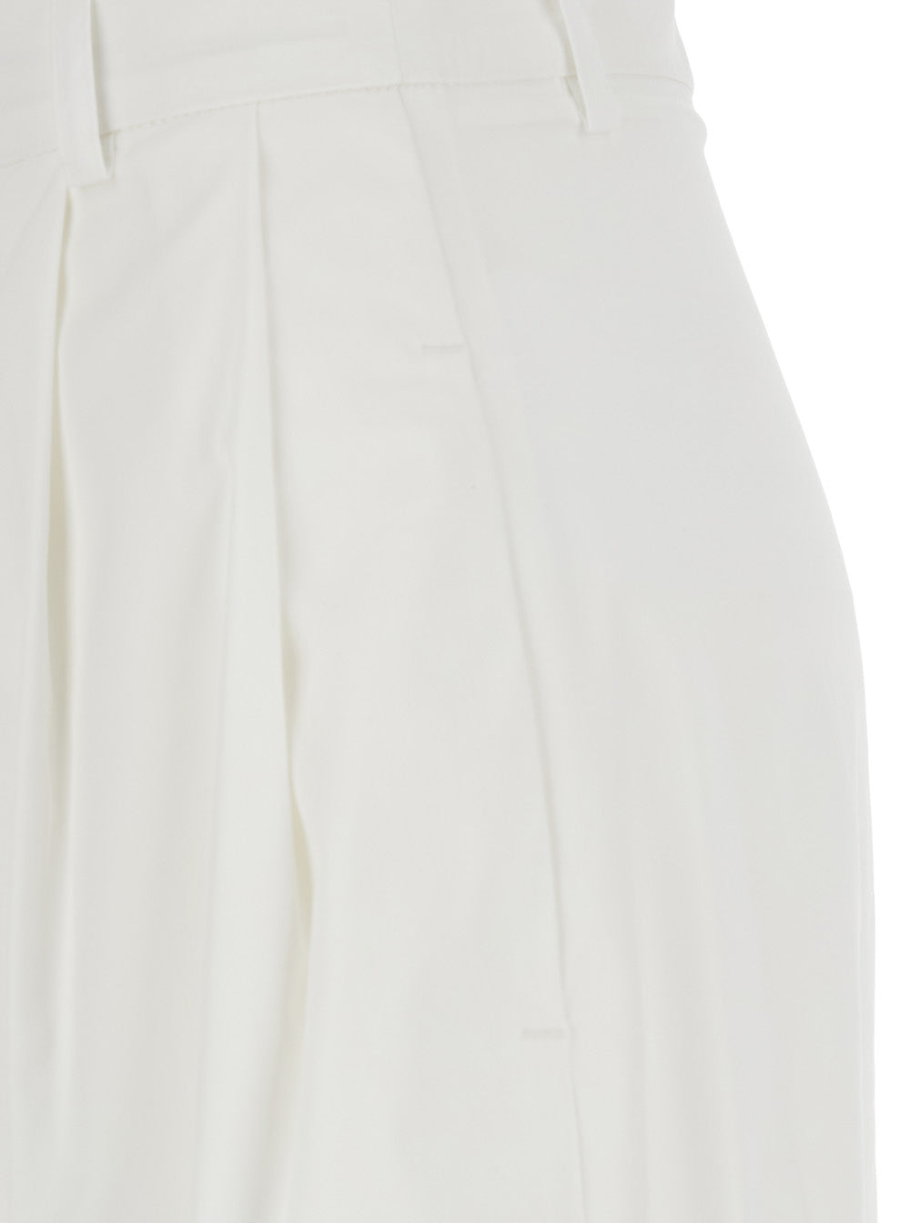 Leplain Women White Pants With Two Side Pockets In Cotton For Women LEPLAIN
