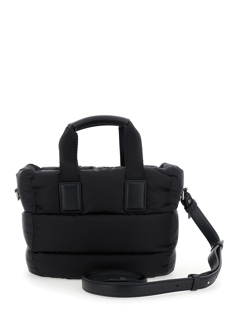 Moncler Women Handbag 'Karadoc' Mini With Adjustable And Removable Shoulder Strap And Logo Patch On The Front In Black Tech Fabric For Women MONCLER