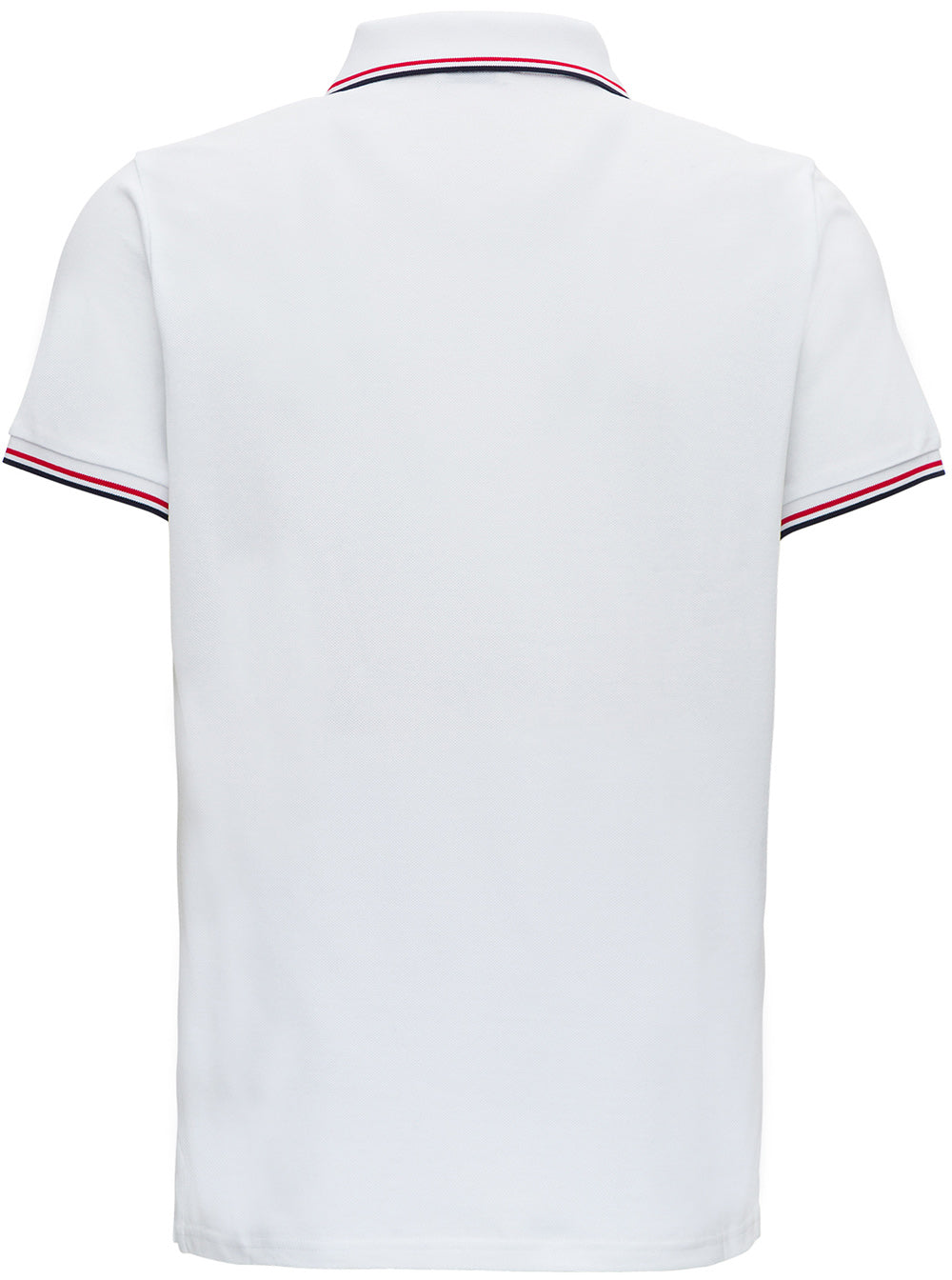 Moncler Men White Polo Shirt With Classic Collar And Logo Embroidery On The Front In Cotton Man MONCLER