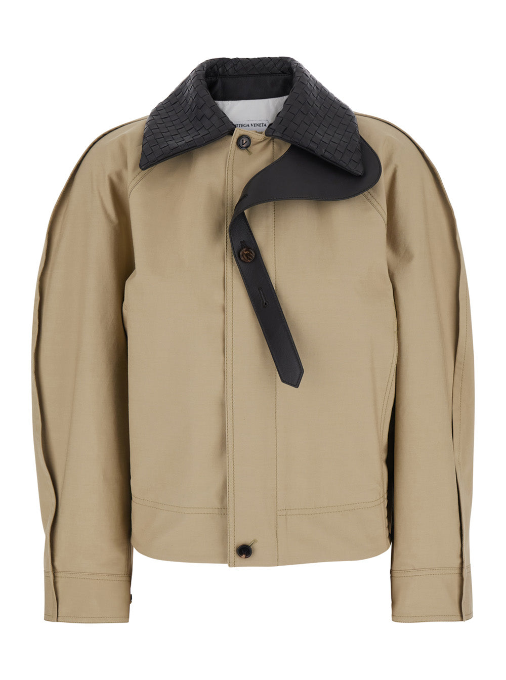 Bottega Veneta Women Cotton Blouson With Intrecciato Collar BOTTEGA VENETA