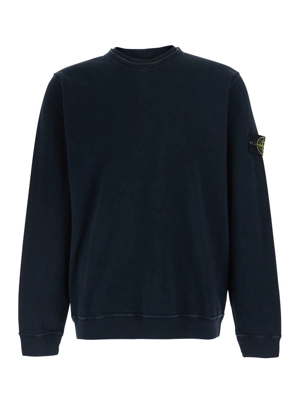 Stone Island Men Blue Crewneck Sweatshirt With Dropped Shoulders And Logo Patch On The Sleeve In Cotton For Men STONE ISLAND