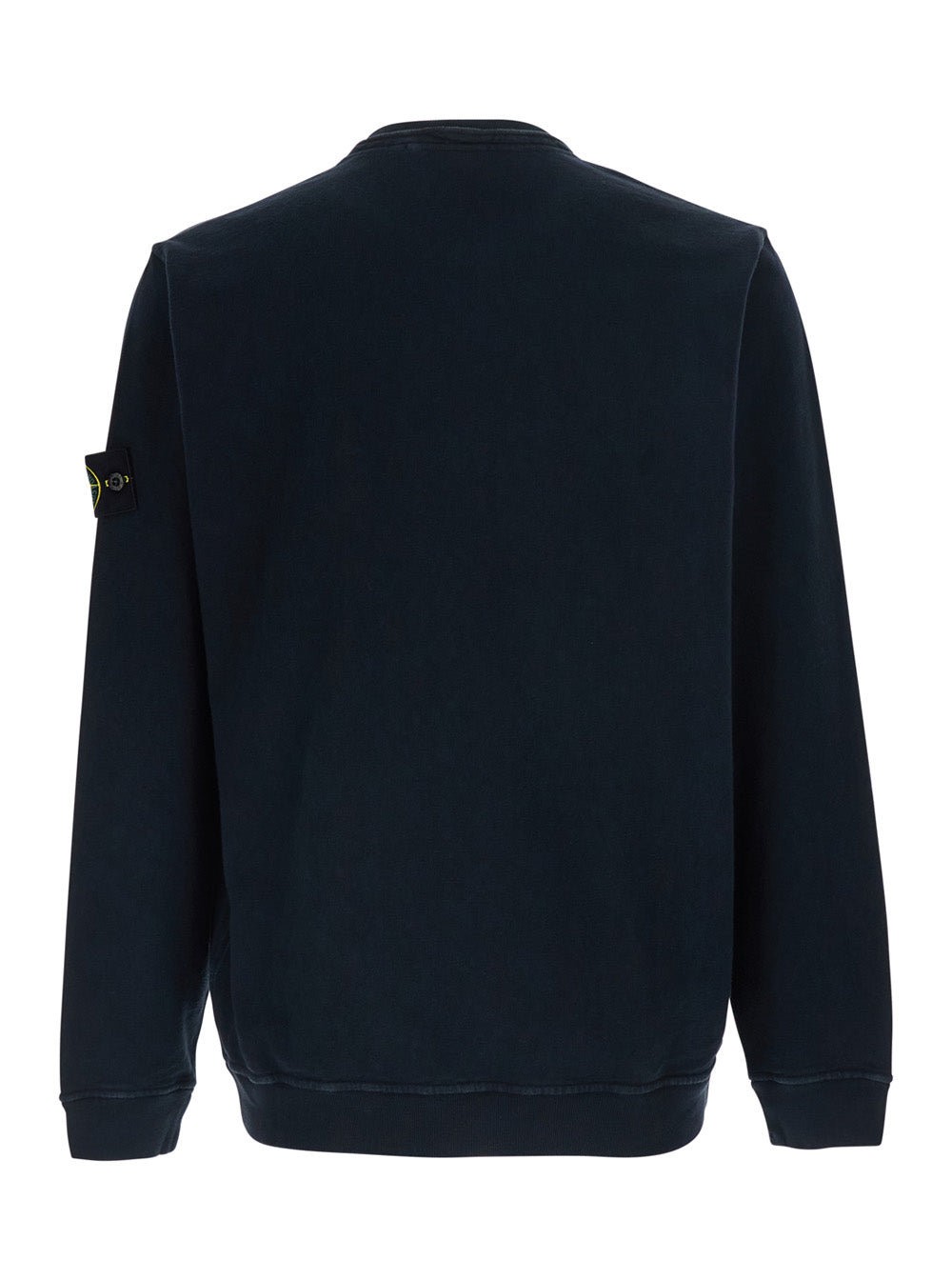 Stone Island Men Blue Crewneck Sweatshirt With Dropped Shoulders And Logo Patch On The Sleeve In Cotton For Men STONE ISLAND
