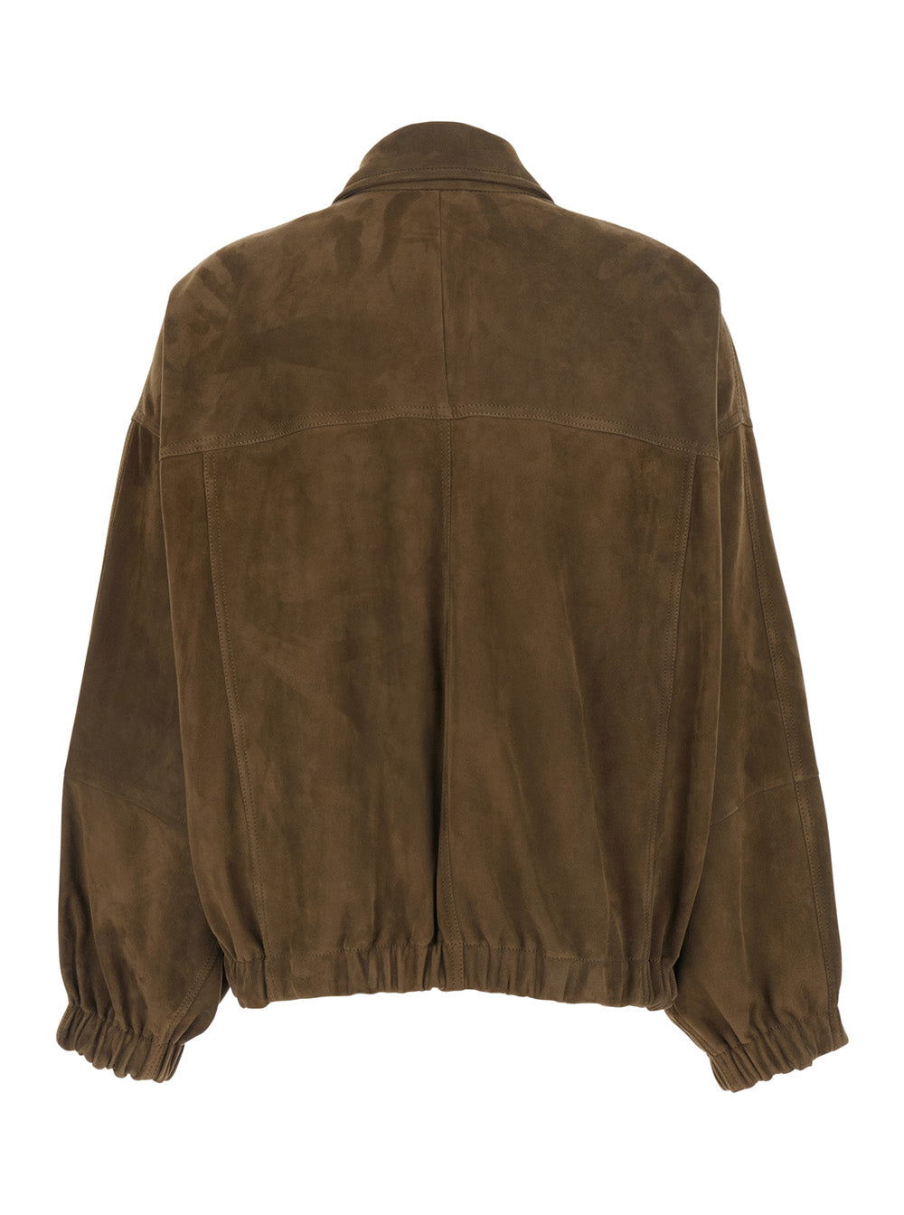 Brunello Cucinelli Women Brown Jacket With Classic Collar And Hidden Front Closure In Suede For Women BRUNELLO CUCINELLI