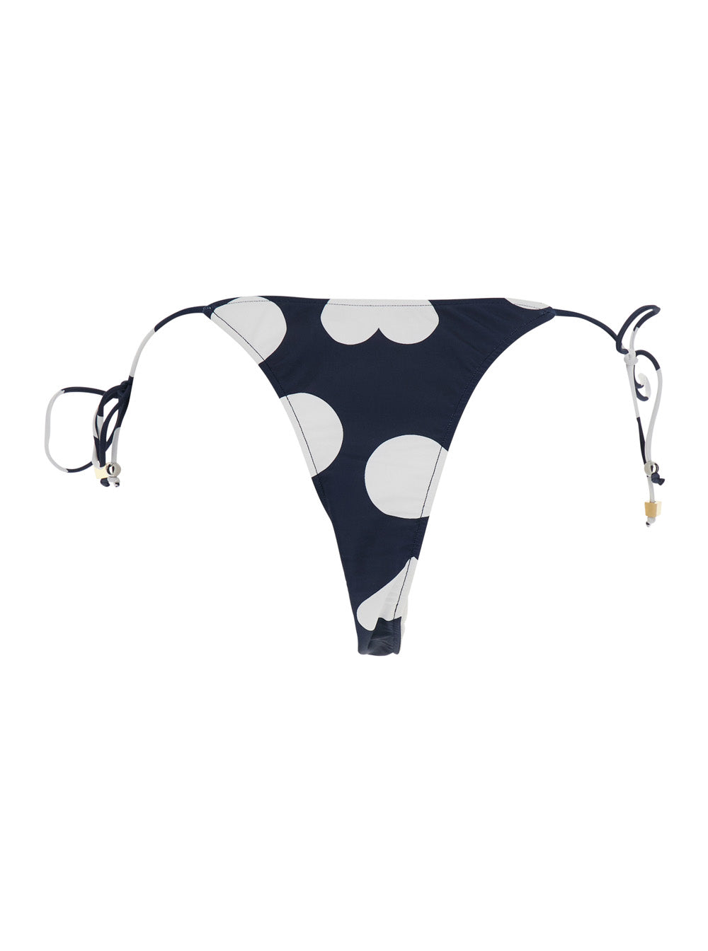 Jacquemus Women 'Le Bas De Plage Triangle' Blue Bikini Bottom With Polka Dot Motif And Logo Embroidery On The Side In Tech Fabric For Women JACQUEMUS