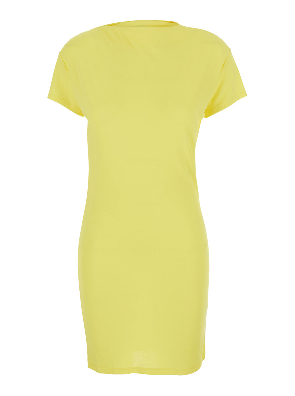 Jacquemus Women 'La Robe Mistral' Yellow Dress With Boat Neckline And Open Back With Draping In Viscose For Women JACQUEMUS