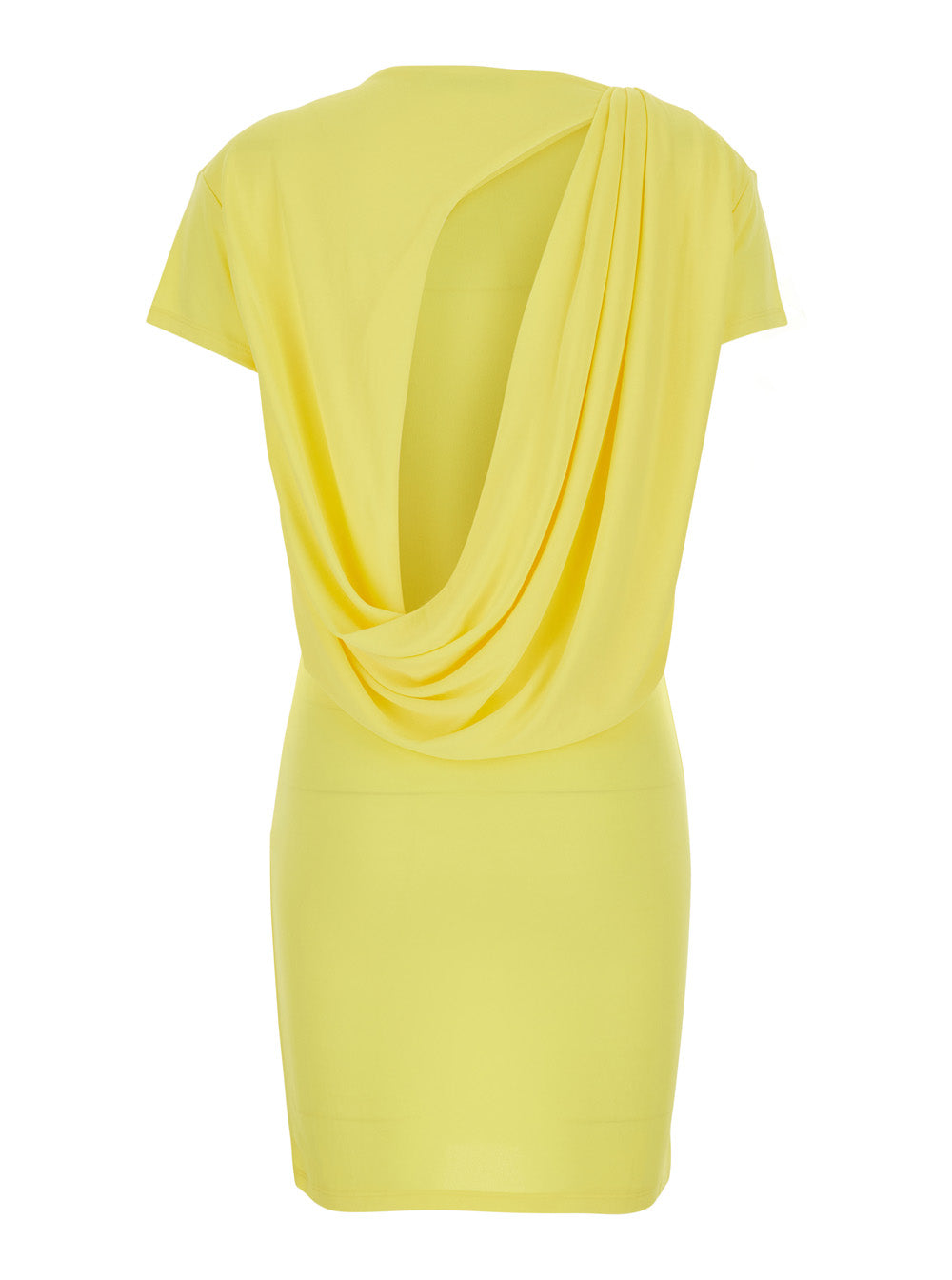 Jacquemus Women 'La Robe Mistral' Yellow Dress With Boat Neckline And Open Back With Draping In Viscose For Women JACQUEMUS