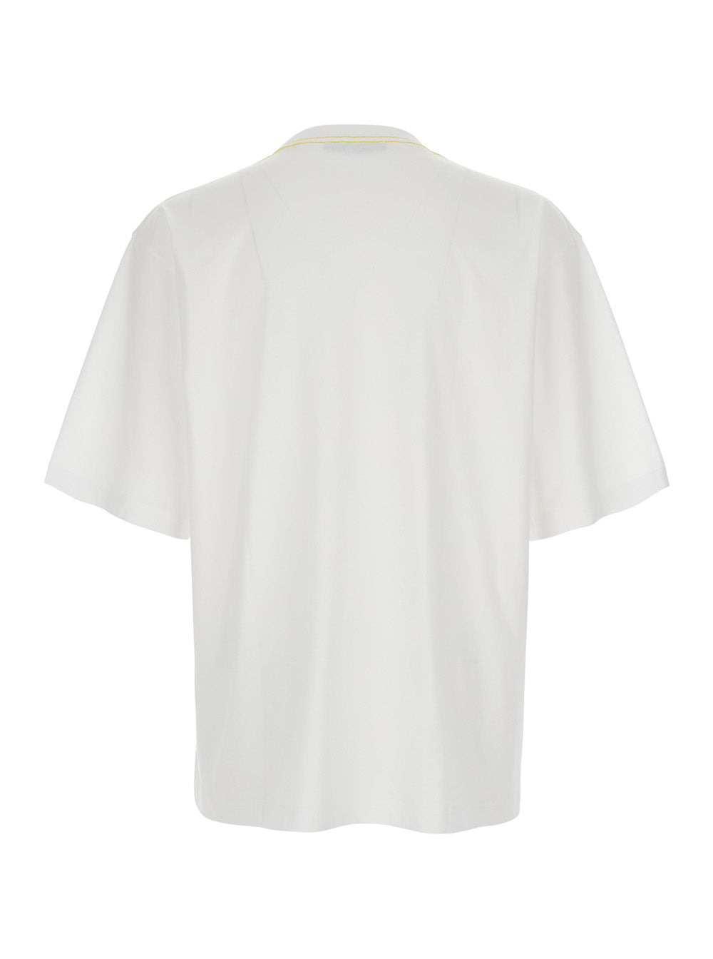 Jacquemus Men The 'Voilier' White T-Shirt With Sailboat Embroidery And Logo Lettering On The Front In Cotton For Men JACQUEMUS