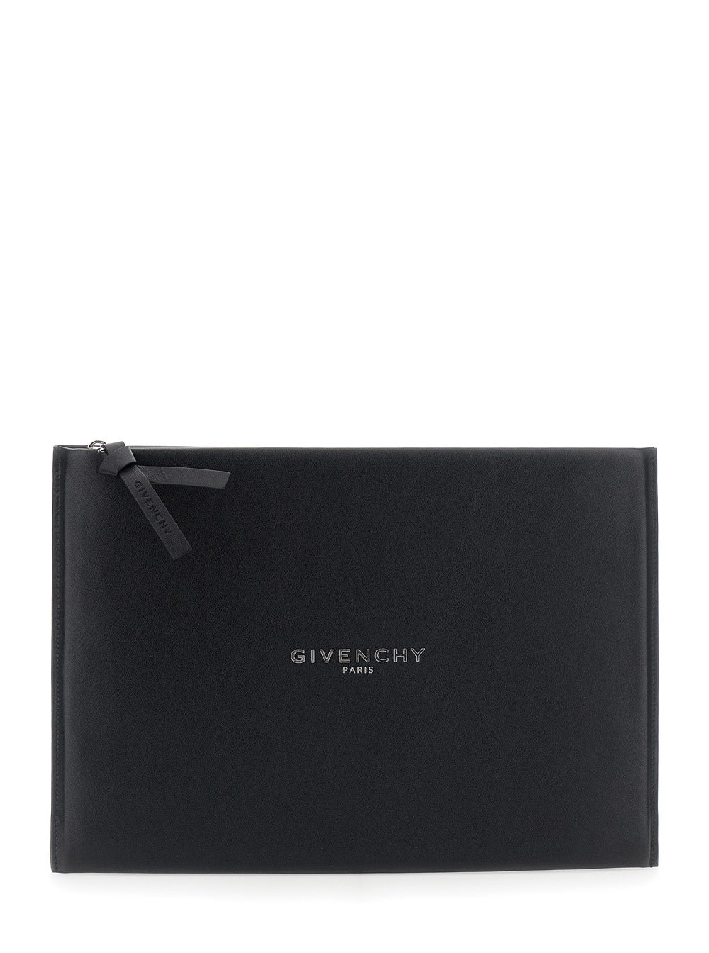 Givenchy Men 'Antigona' Black Clutch With Logo Lettering On The Front In Leather For Women GIVENCHY