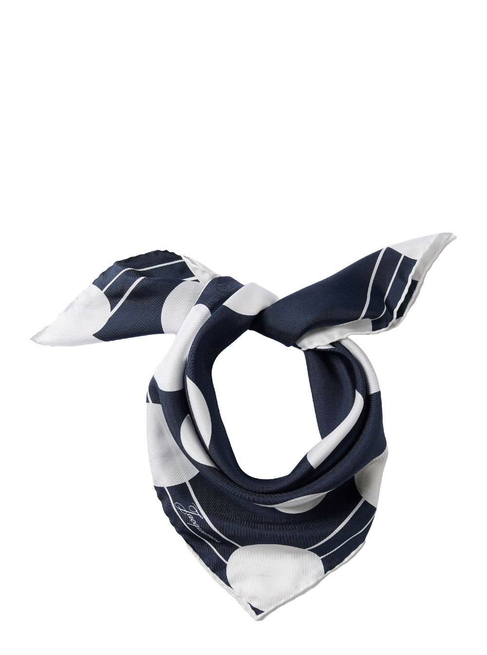 Jacquemus Women 'Le Foulard Coeur' Blue Square Scarf With All-Over Polka Dots And Heart Motif In Silk For Women JACQUEMUS