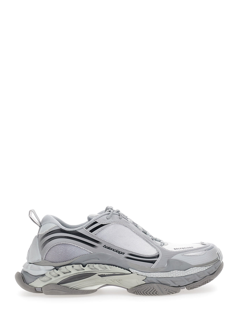 Balenciaga Men 'Triple-S 2' Grey Sneakers With Logo On The Front And Back And Worn Effect In Leather For Men BALENCIAGA