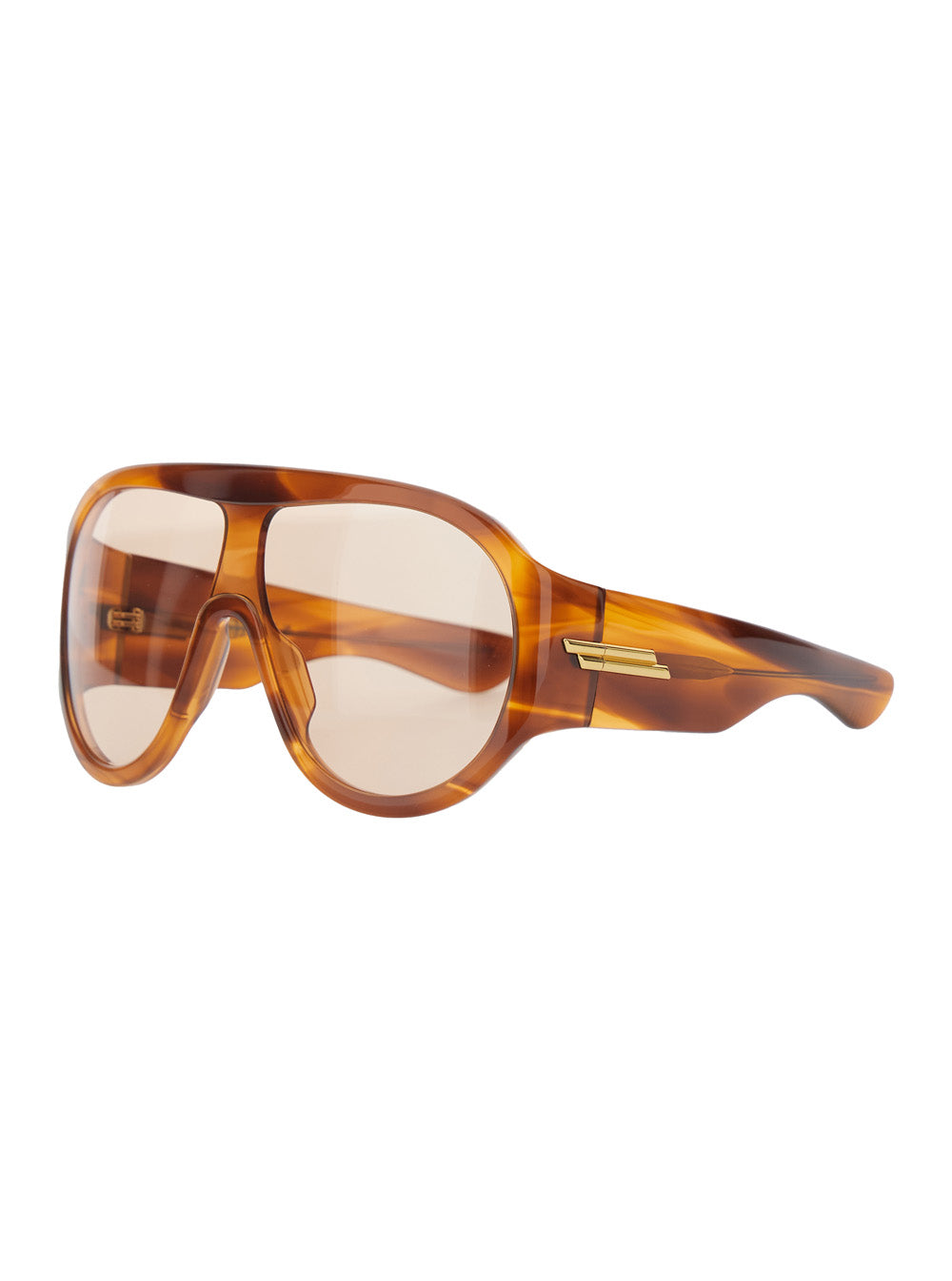 Bottega Veneta Women 'Shield' Brown Sunglasses With Geometric Frame And Side Logo In Acetate For Women BOTTEGA VENETA