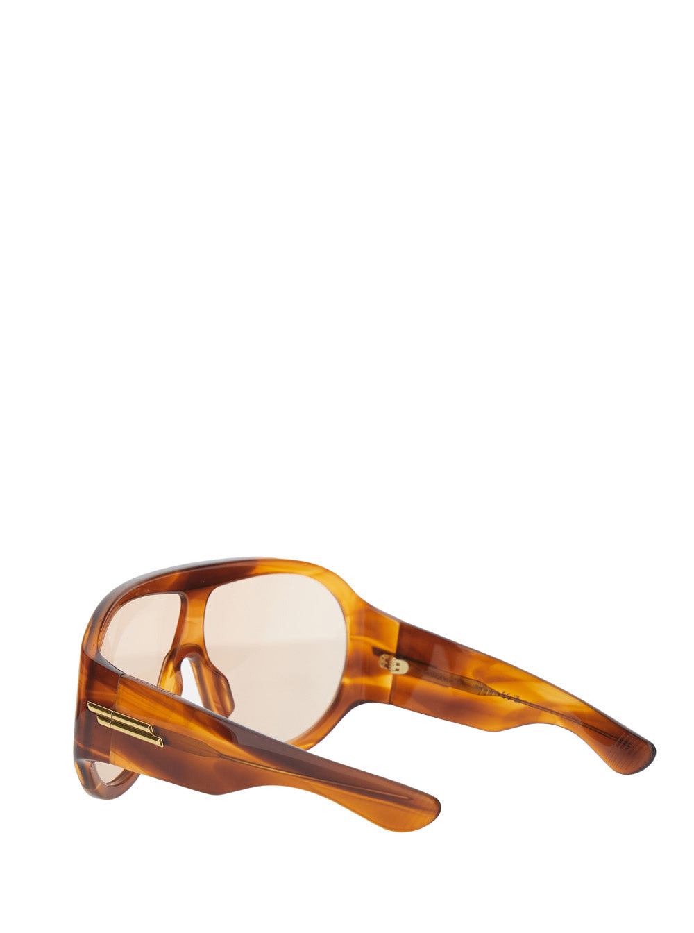 Bottega Veneta Women 'Shield' Brown Sunglasses With Geometric Frame And Side Logo In Acetate For Women BOTTEGA VENETA