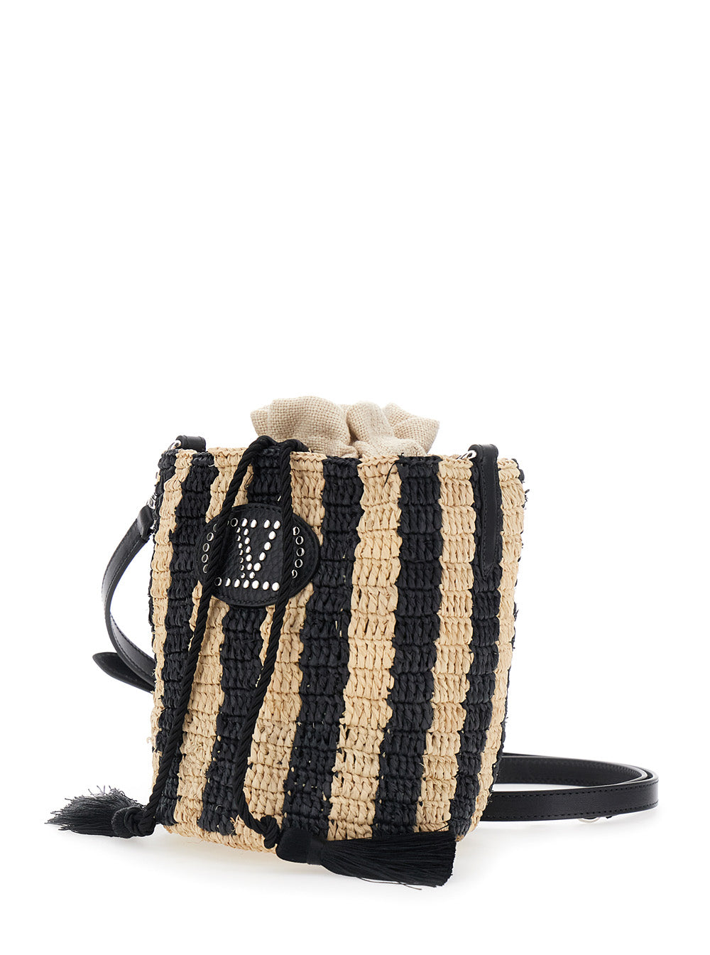 Valentino Garavani Women Small Bucket Bag Crochet Rafia VALENTINO GARAVANI