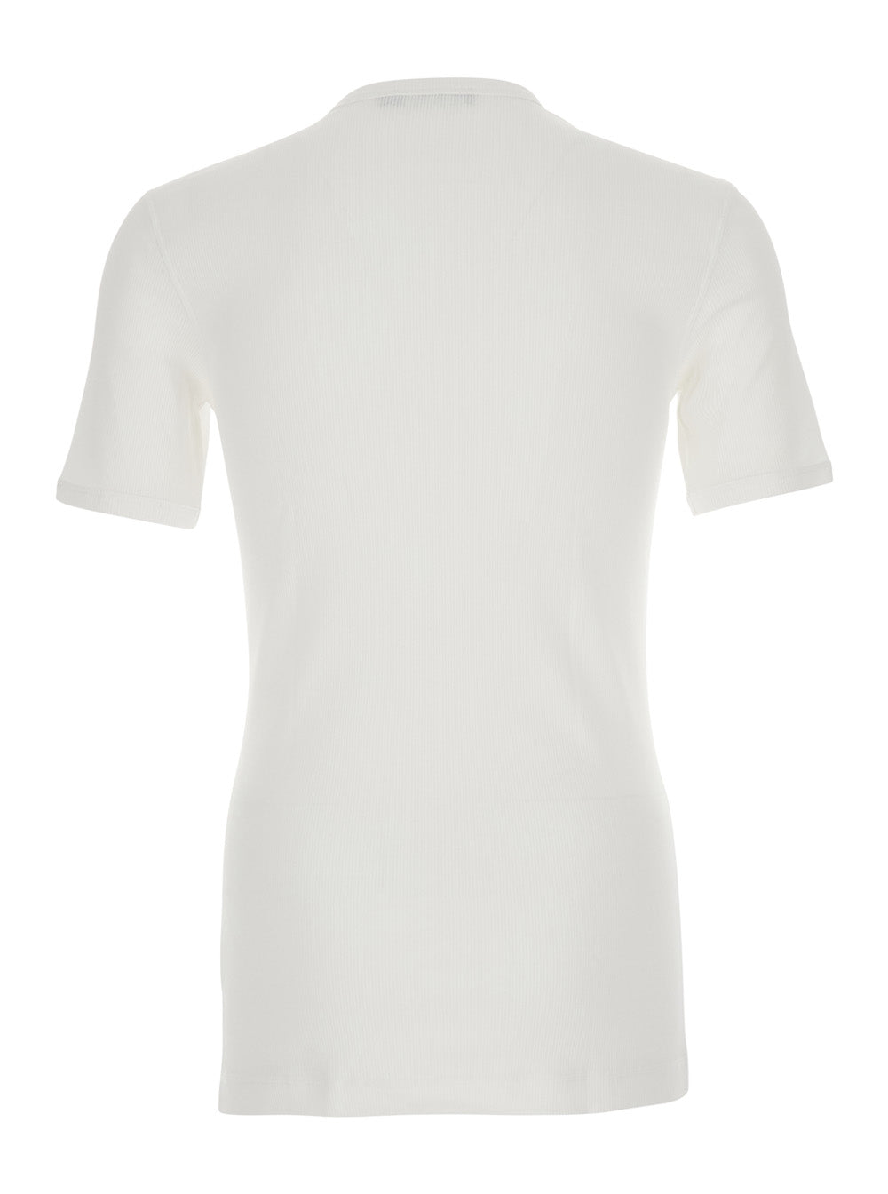 Dolce & Gabbana Men 'Serafino' White T-Shirt With A Henley Collar And Short Sleeves In Cotton Jersey Men DOLCE & GABBANA