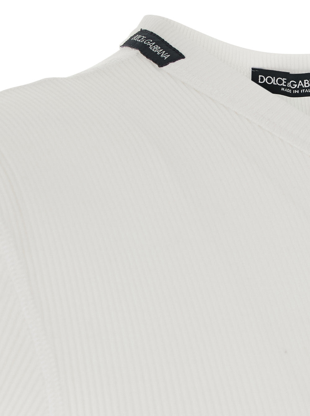 Dolce & Gabbana Men 'Serafino' White T-Shirt With A Henley Collar And Short Sleeves In Cotton Jersey Men DOLCE & GABBANA