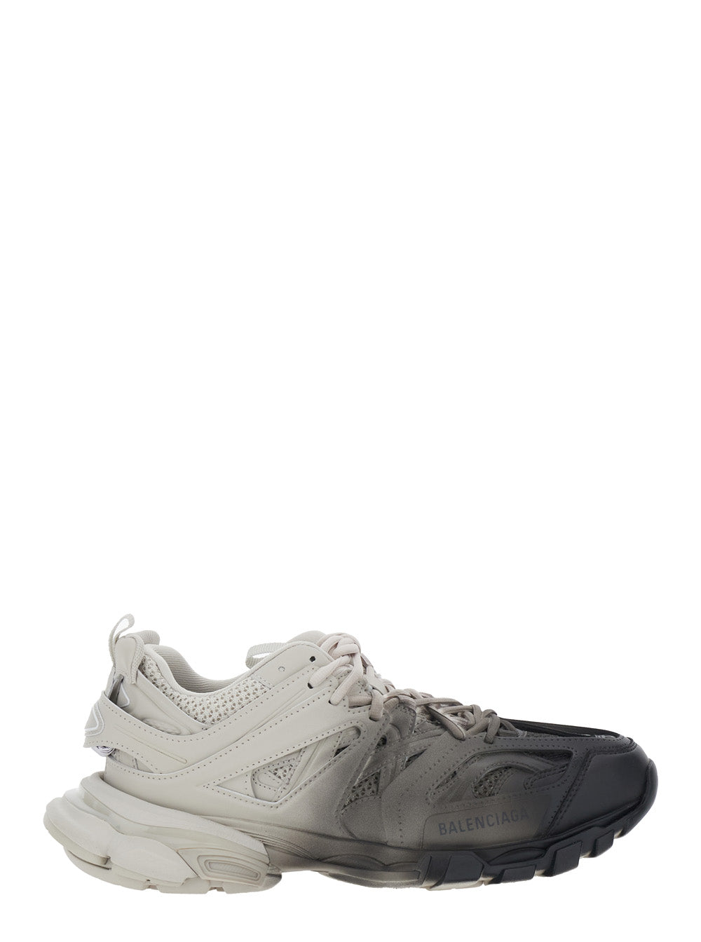 Balenciaga Men 'Track' Black And White Low Top Sneakers With Logo Lettering On The Tongue In Tech Fabric For Men BALENCIAGA