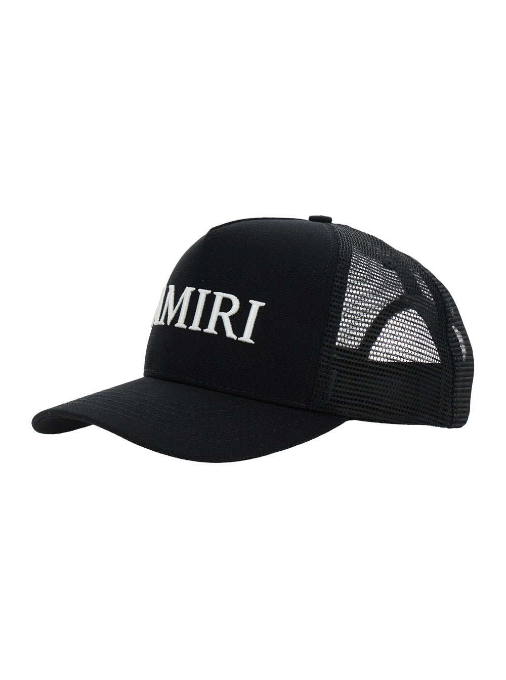 Amiri Men Black Hat With Leather Logo AMIRI
