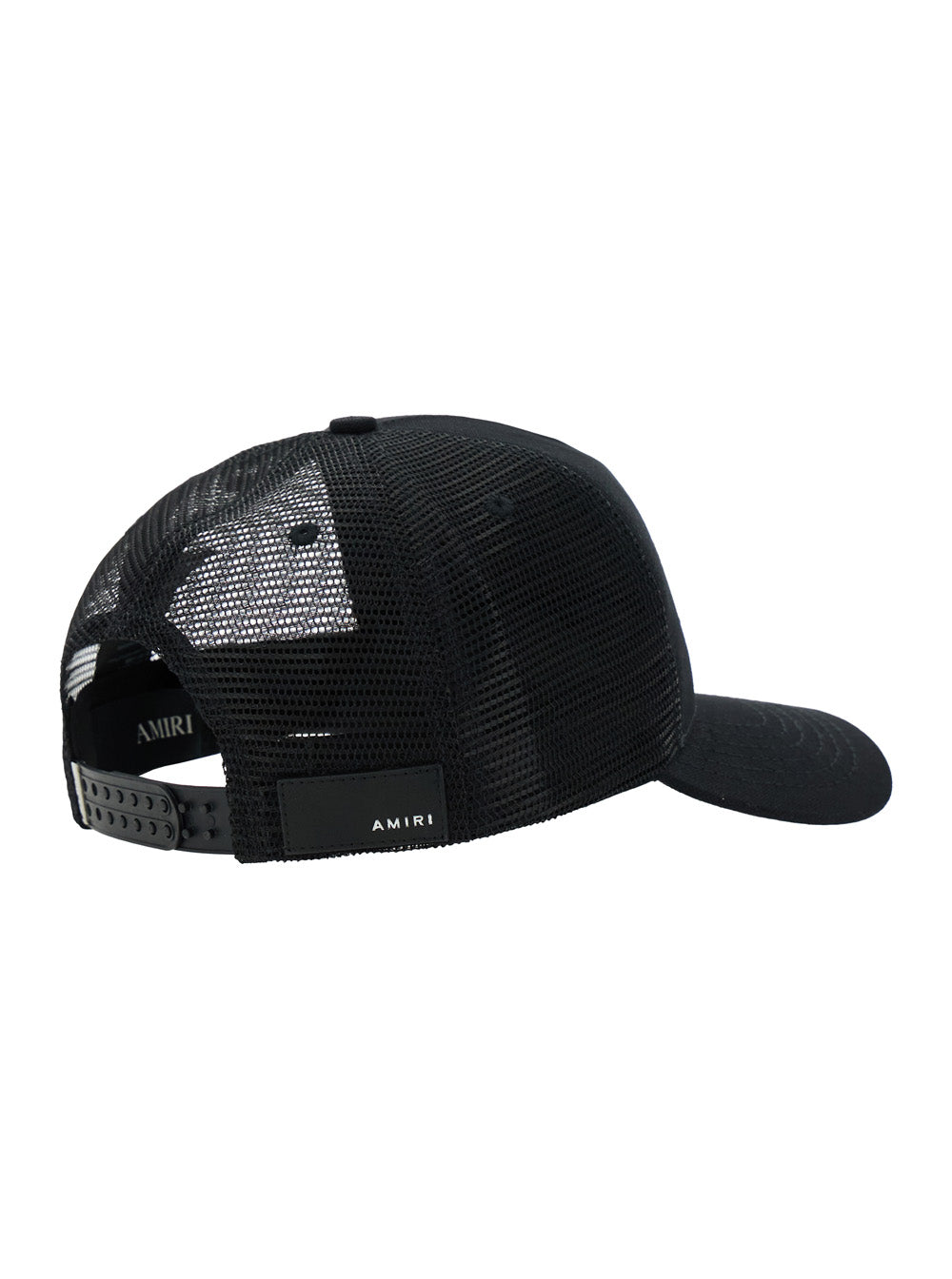 Amiri Men Black Hat With Leather Logo AMIRI
