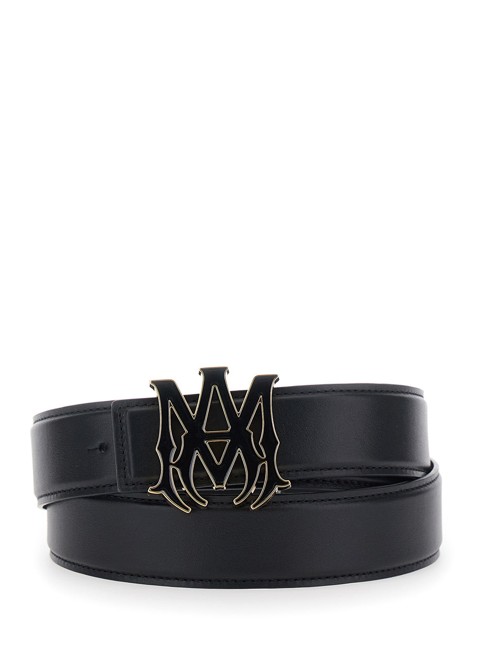 Amiri Men Black Belt With Logo Buckle In Leather For Men AMIRI