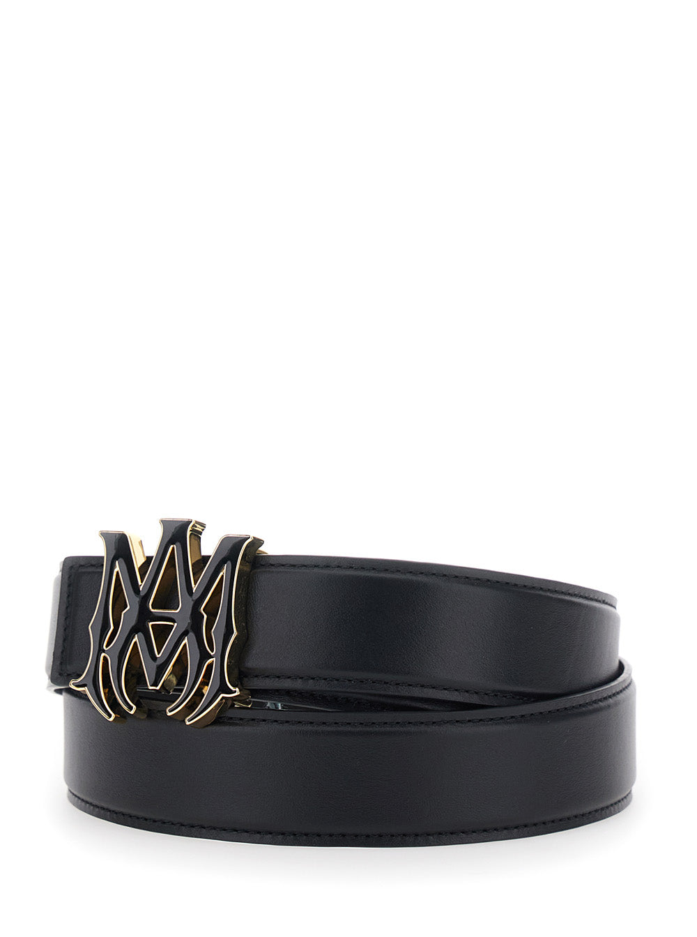 Amiri Men Black Belt With Logo Buckle In Leather For Men AMIRI