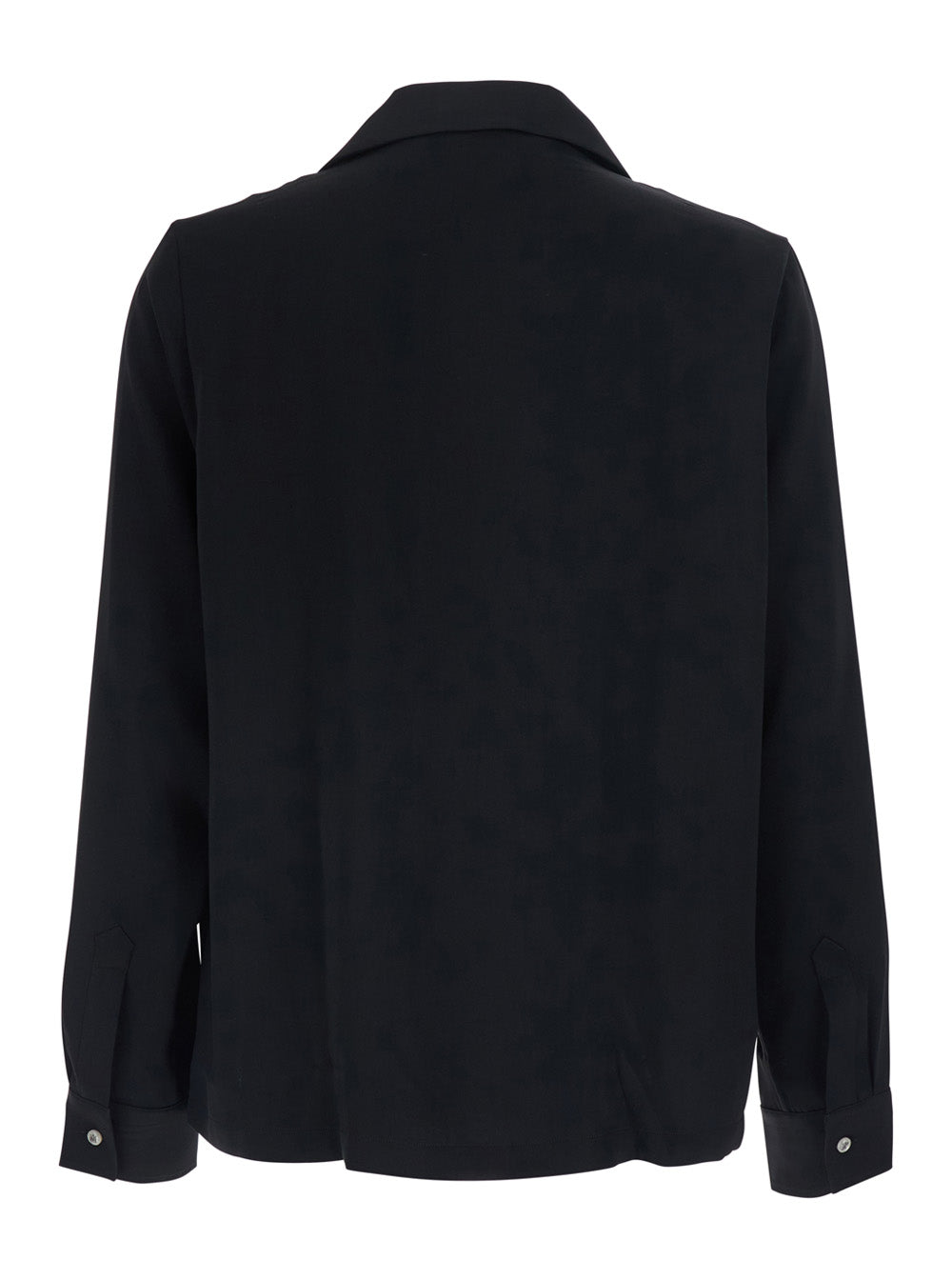 Amiri Men Black Shirt With Notched Collar With Logo Lettering Embroidery In Tech Fabric For Men AMIRI