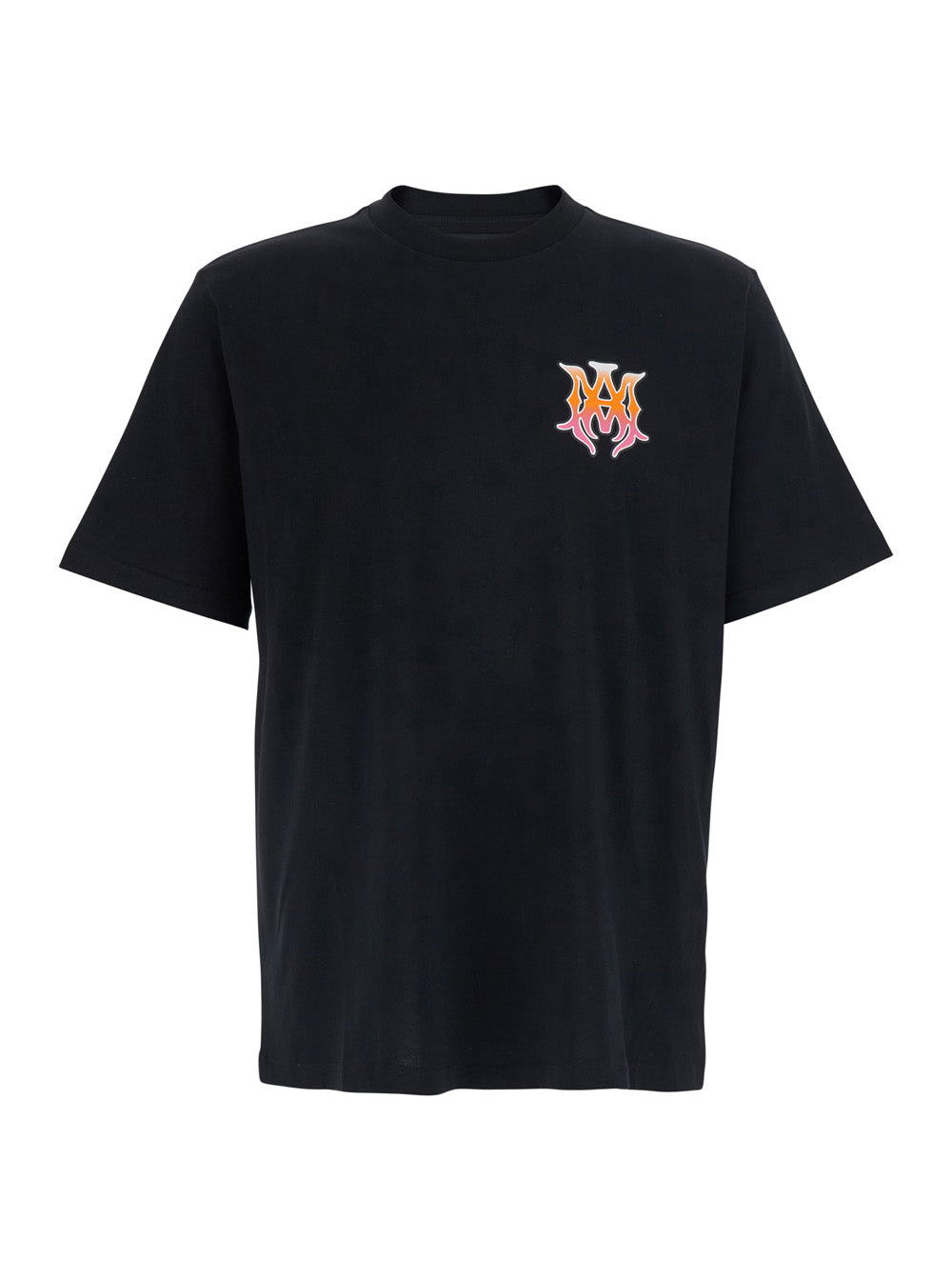 Amiri Men Black Crew Neck T-Shirt With Print Detail On The Front And Maxi Print On The Back In Cotton For Men AMIRI