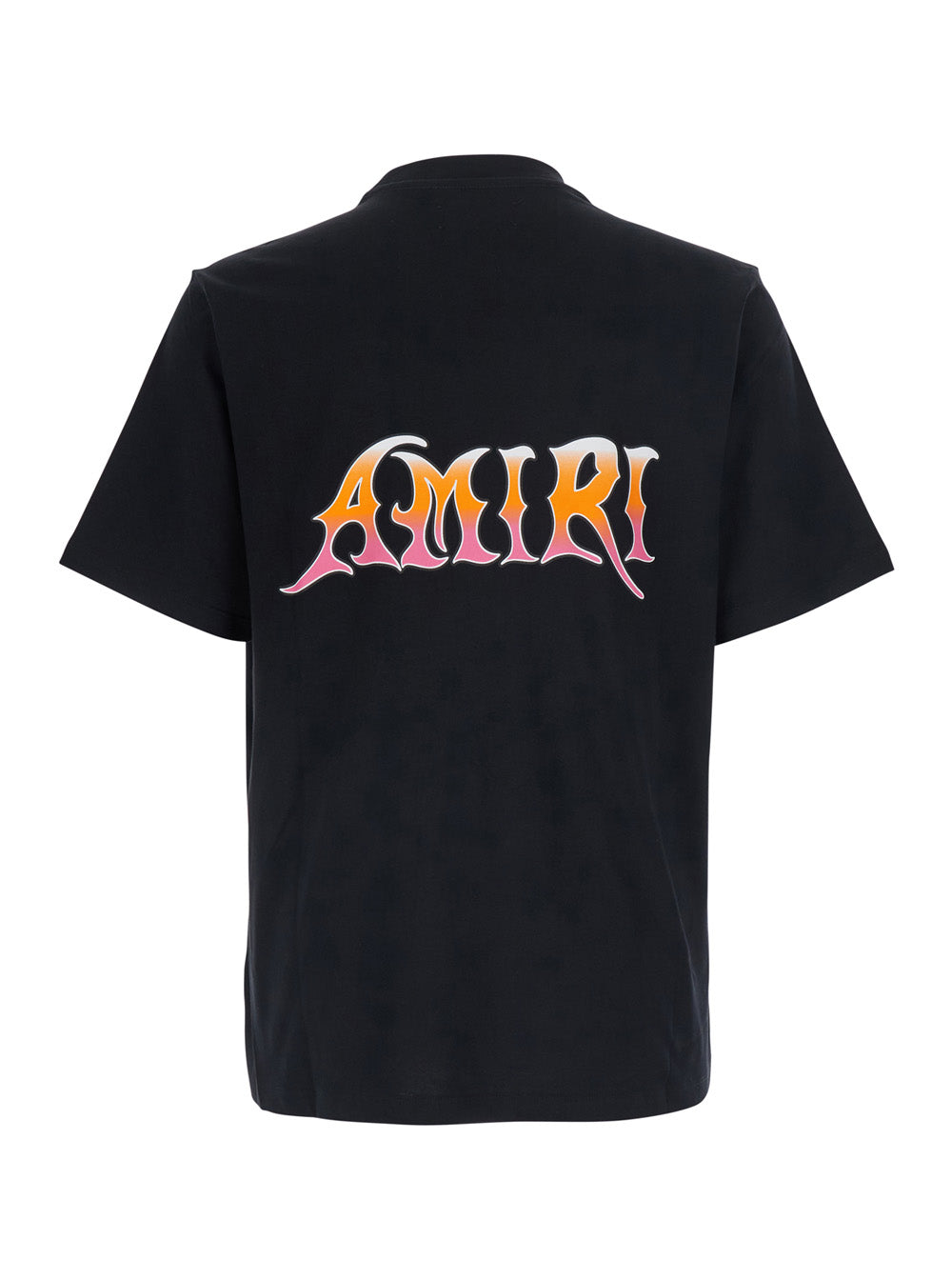 Amiri Men Black Crew Neck T-Shirt With Print Detail On The Front And Maxi Print On The Back In Cotton For Men AMIRI