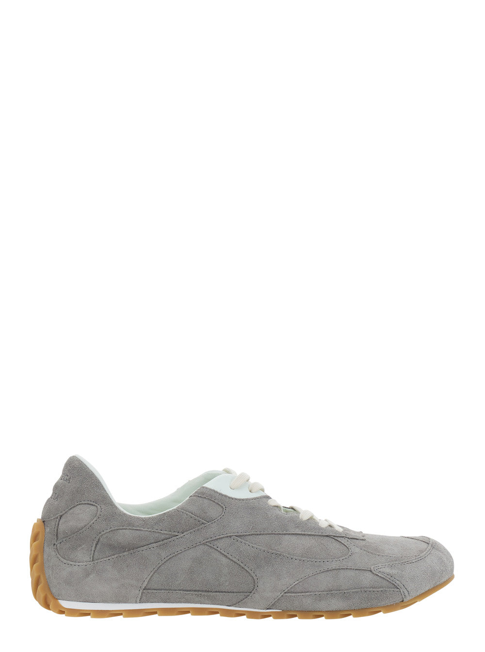 Bottega Veneta Men 'Orbit Flash' Gray Low Top Sneakers With Rubber Sole And Logo Patch On The Tongue In Suede For Men BOTTEGA VENETA