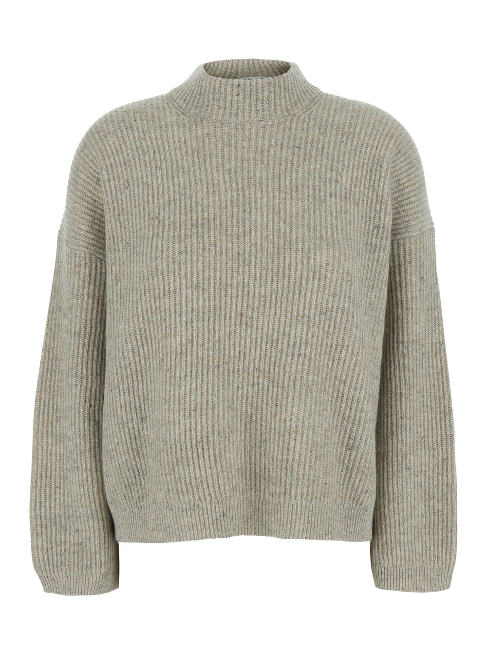 Brunello Cucinelli Women Gray Turtleneck Knit Sweater In Cashmere For Women BRUNELLO CUCINELLI