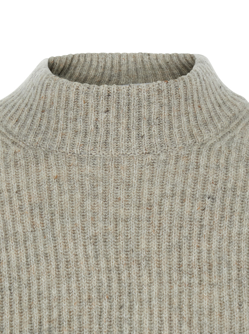 Brunello Cucinelli Women Gray Turtleneck Knit Sweater In Cashmere For Women BRUNELLO CUCINELLI