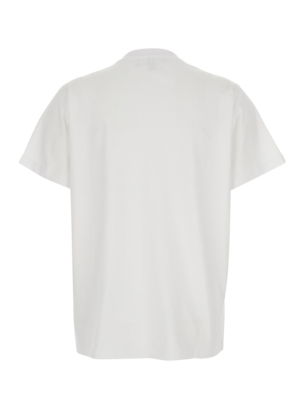 Ganni Women White Crew Neck T-Shirt With Large Logo Lettering And Cherries On The Front In Cotton For Women GANNI