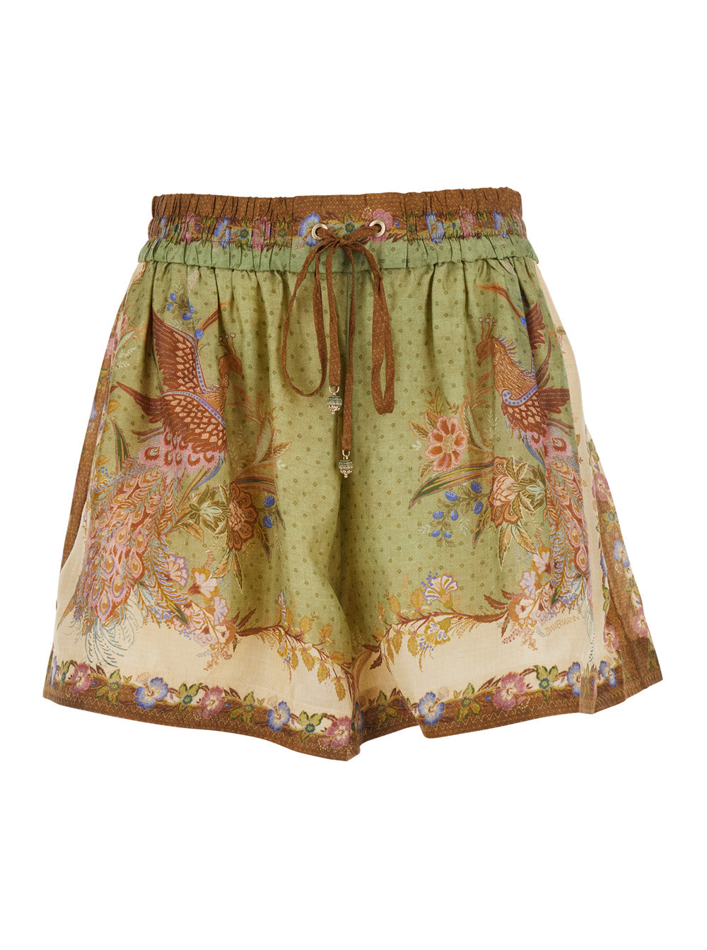 Zimmermann Women 'Indra ' Multicolor Shorts With Elasticated Drawstring Waist And All-Over Print In Silk For Women ZIMMERMANN