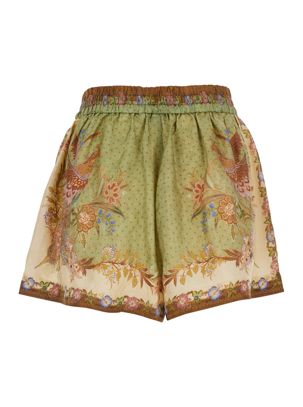 Zimmermann Women 'Indra ' Multicolor Shorts With Elasticated Drawstring Waist And All-Over Print In Silk For Women ZIMMERMANN