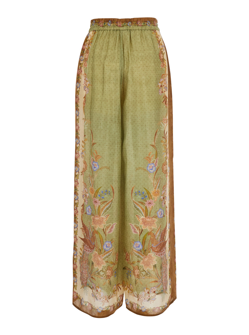 Zimmermann Women 'Indra ' Multicolor Pants With Elastic Drawstring Waist And All-Over Pattern In Silk For Women ZIMMERMANN