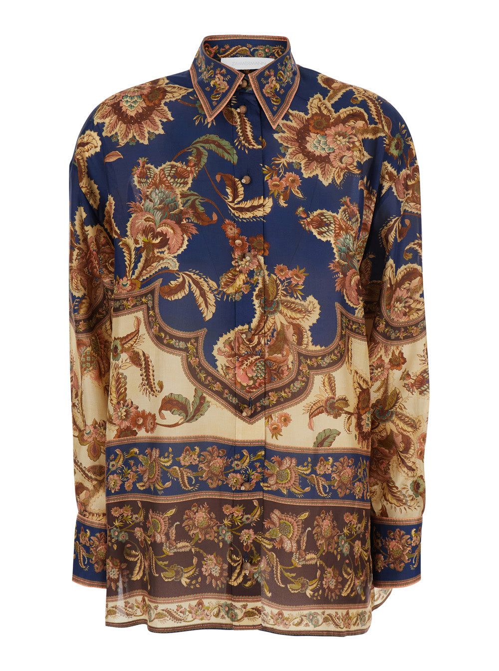 Zimmermann Women 'Aster' Multicolor Shirt With Classic Collar And All-Over Print In Silk For Women ZIMMERMANN