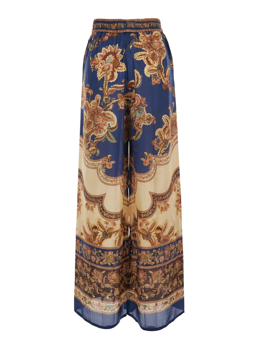 Zimmermann Women 'Aster ' Multicolor Pants With Elasticated Drawstring Waist And All-Over Print In Silk For Women ZIMMERMANN