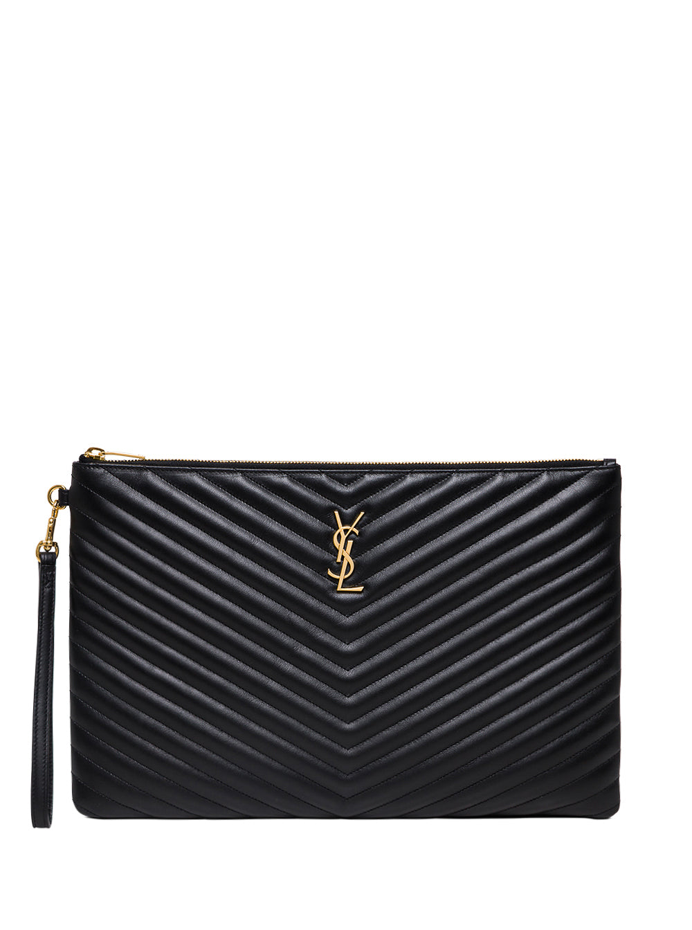 Saint Laurent Women Handbag 'Jolie' In Chevron Leather And Black Metal Logo Woman SAINT LAURENT