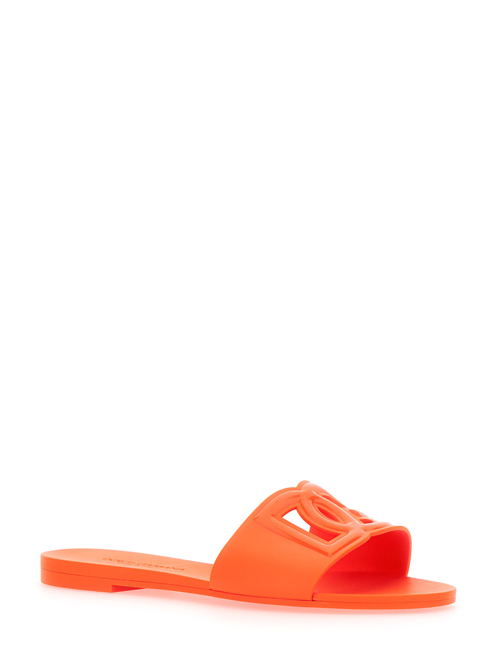 Dolce & Gabbana Women 'Jelly' Orange Slip-On Sandals With Logo Detail In Rubber For Women DOLCE & GABBANA