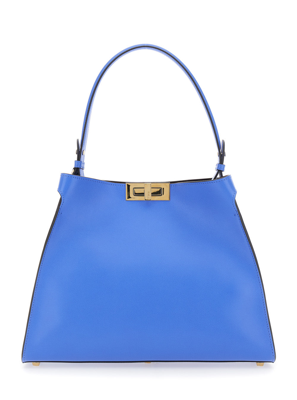 Fendi Women 'Fendi Way' Blue Handbag With Removable Handle And Turn Lock In Leather For Women FENDI