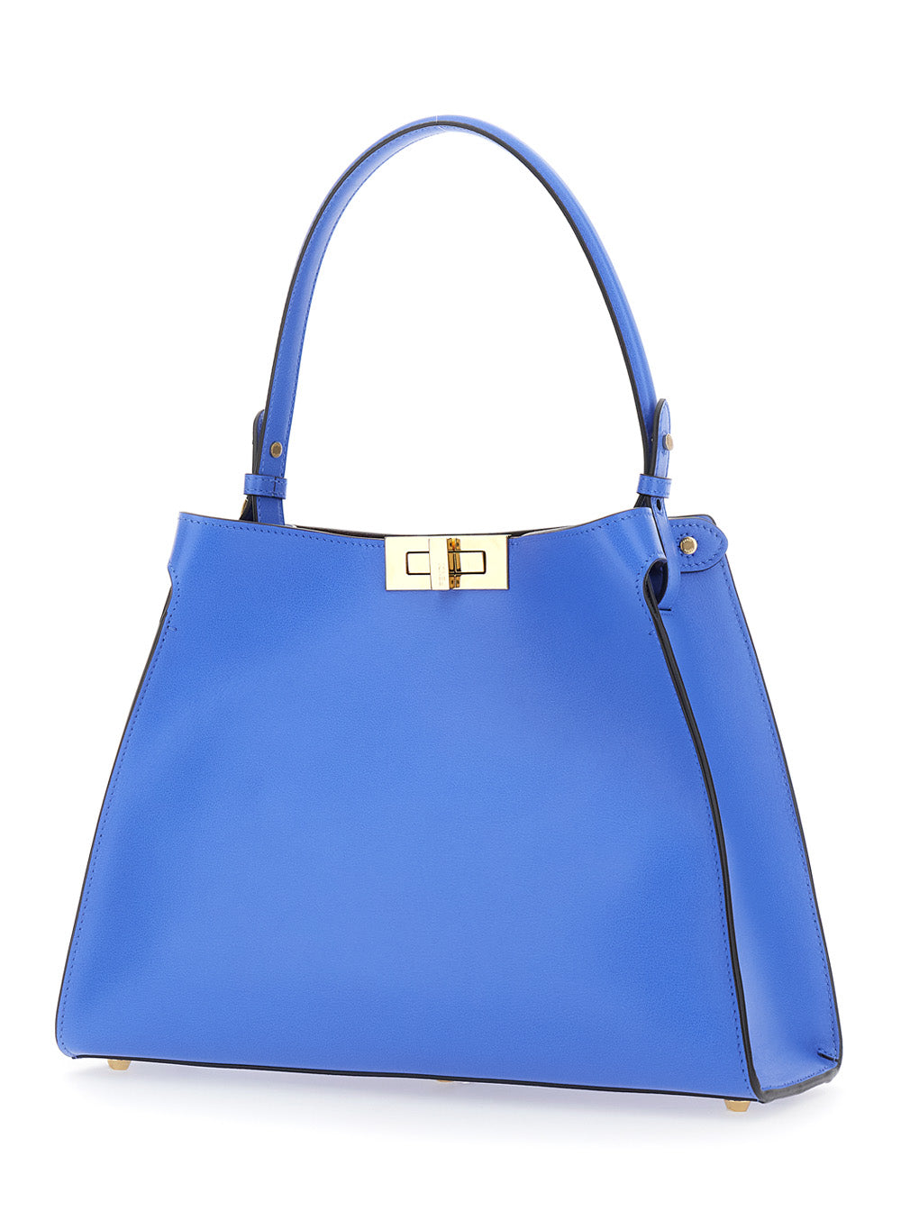Fendi Women 'Fendi Way' Blue Handbag With Removable Handle And Turn Lock In Leather For Women FENDI