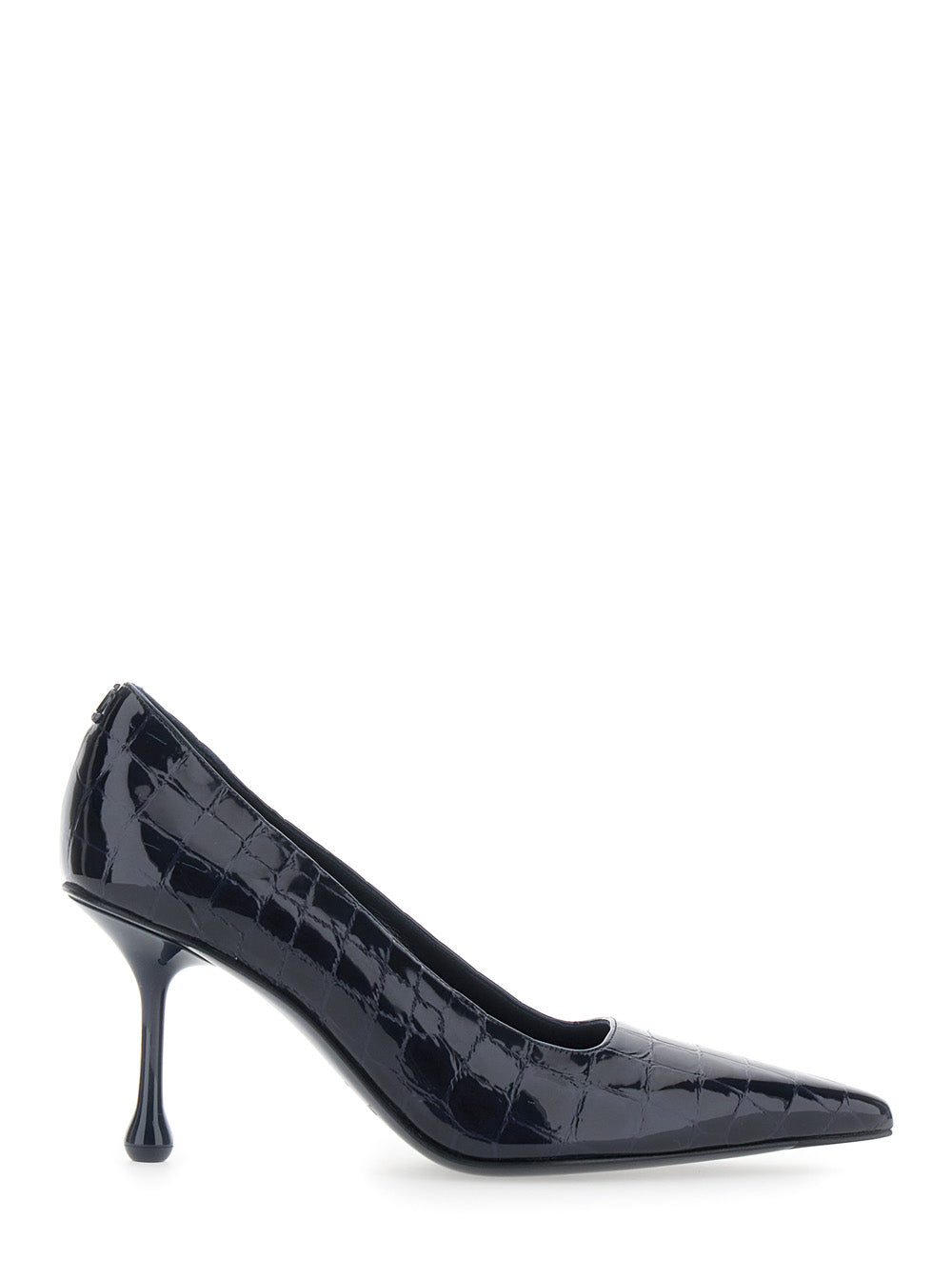 Jimmy Choo Women 'Ixia' Blue Pumps With Pointed Design In Crocodile-Effect Leather For Women JIMMY CHOO