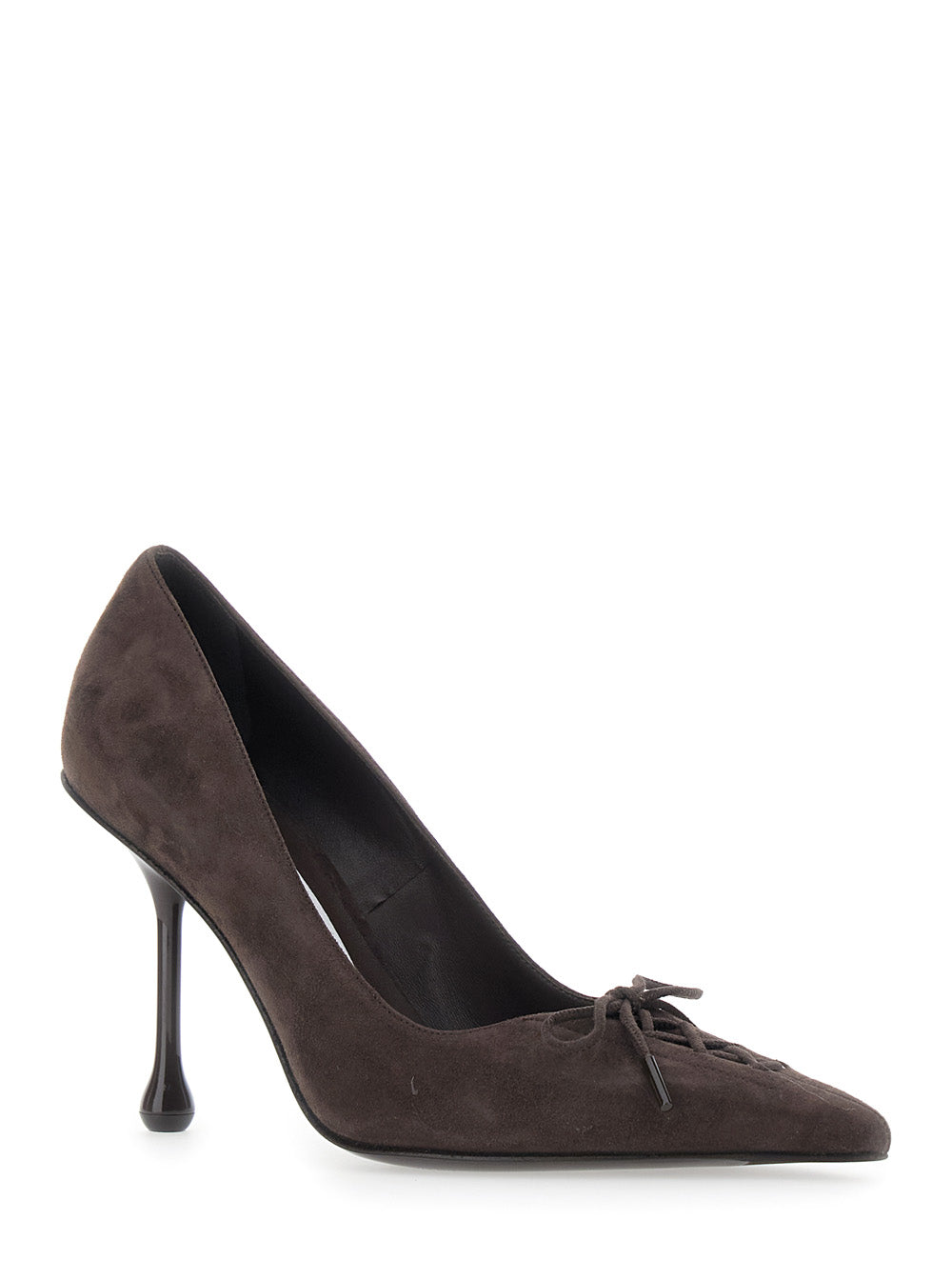 Jimmy Choo Women 'Scarlett' Brown Pumps With Pointed Design And Lace-Up Closure In Suede Women JIMMY CHOO