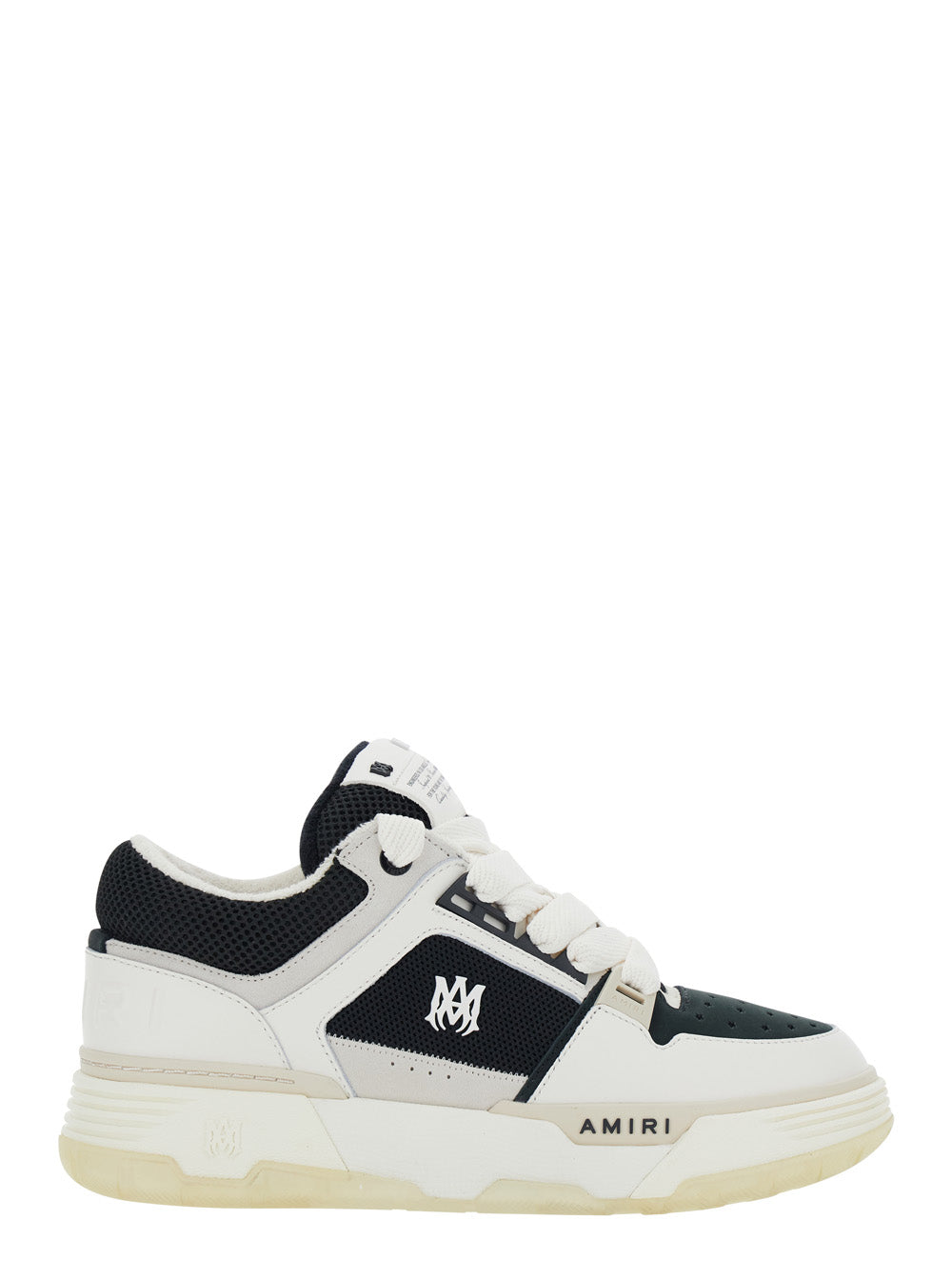 Amiri Men White And Black Chunky Sneakers With Logo Detail In Mix Of Leather And Tech Fabrics For Men AMIRI