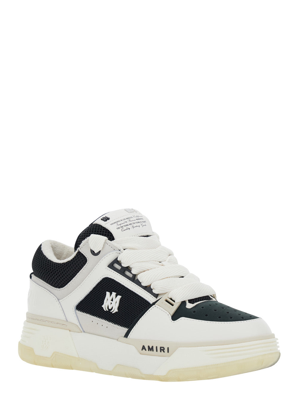 Amiri Men White And Black Chunky Sneakers With Logo Detail In Mix Of Leather And Tech Fabrics For Men AMIRI