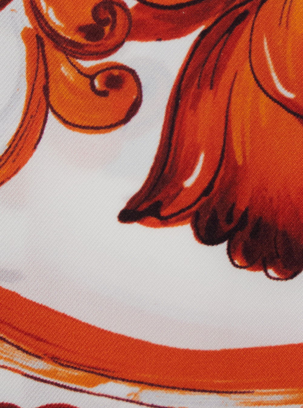Dolce & Gabbana Women Orange Foulard With All-Over Majolica Print In Silk For Women DOLCE & GABBANA