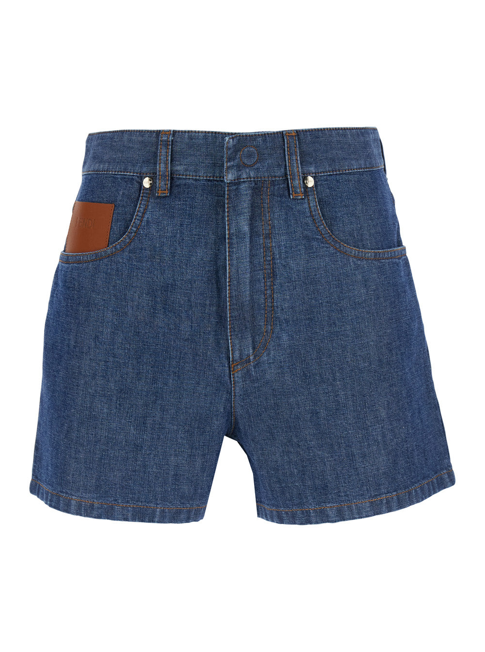 Fendi Women Chambray Denim Shorts FENDI