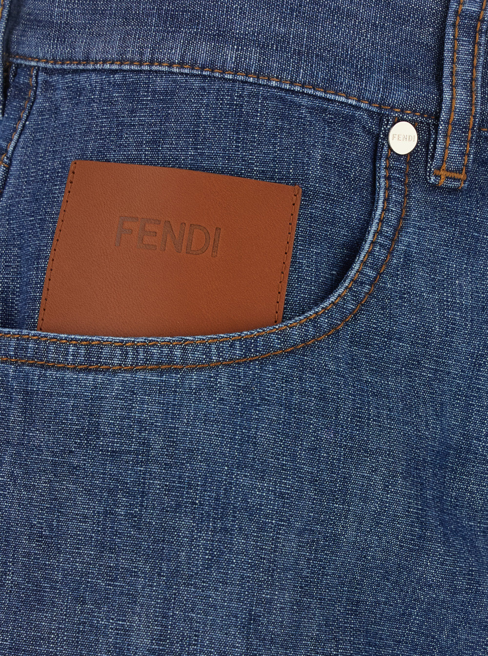 Fendi Women Chambray Denim Shorts FENDI