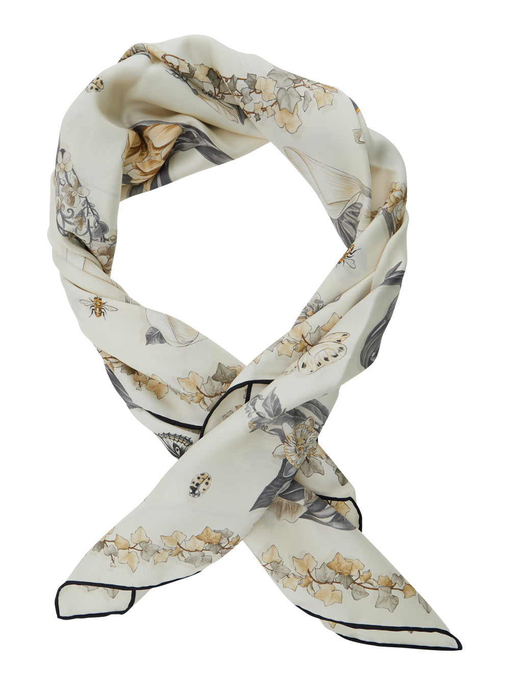 Ferragamo Women Beige Scarf With All-Over Floral Print In Silk  For Women FERRAGAMO