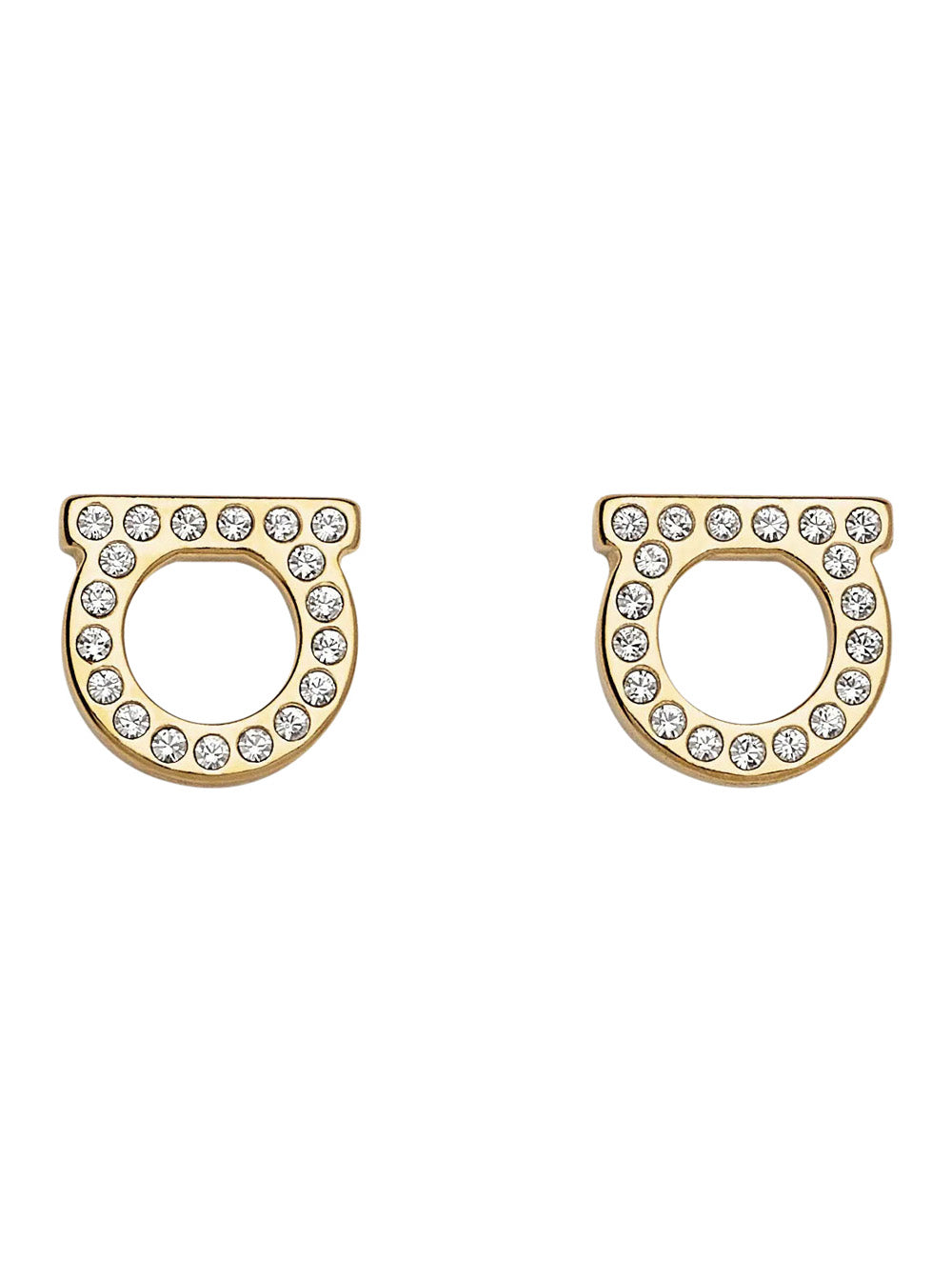 Ferragamo Women Gold-Colored Earrings With Gancini Design And Butterfly Closure In Brass For Women FERRAGAMO